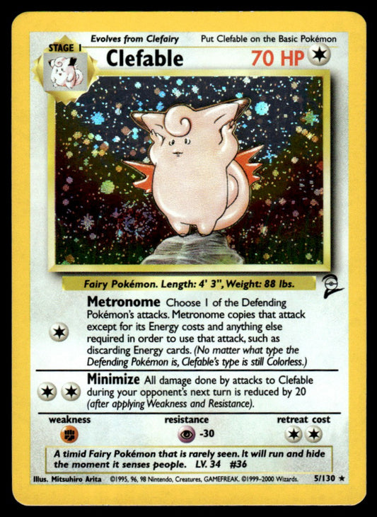 NM - Clefable 5 - Holo - Base Set 2