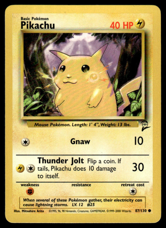 LP Pikachu 87 No Holo - Base Set 2