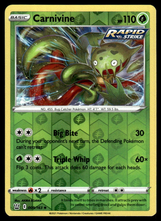 Carnivine 009/163 Reverse - Battle Styles - Sword & Shield