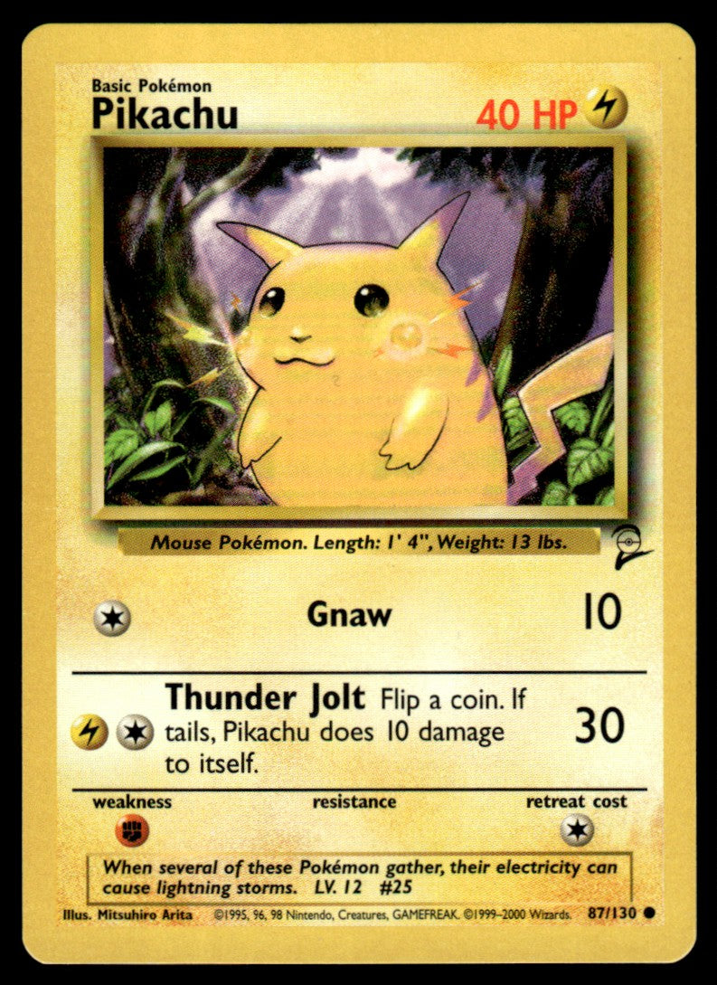 LP Pikachu 87 No Holo - Base Set 2