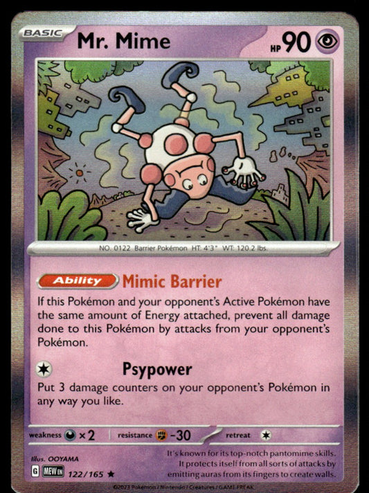 Mr. Mime 122/165 Holo - Scarlet & Violet - 151 - Scarlet & Violet