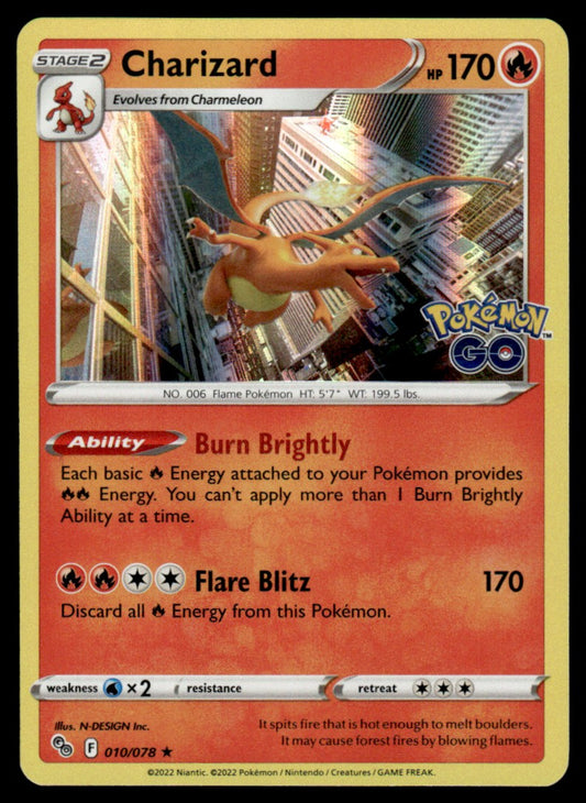 Charizard 010/078 Holo - Pokémon GO - Sword & Shield