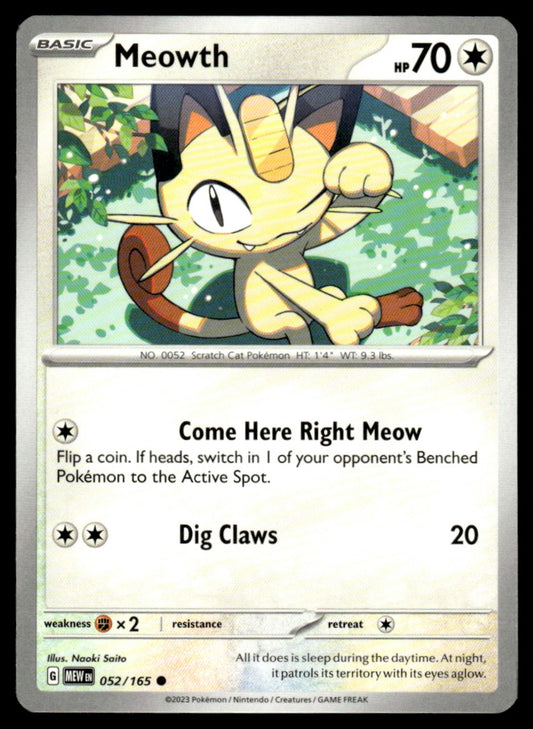 Meowth 052/165 Comun - Scarlet & Violet - 151 - Scarlet & Violet