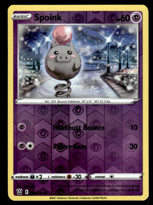 Spoink 055/163 Reverse - Battle Styles - Sword & Shield