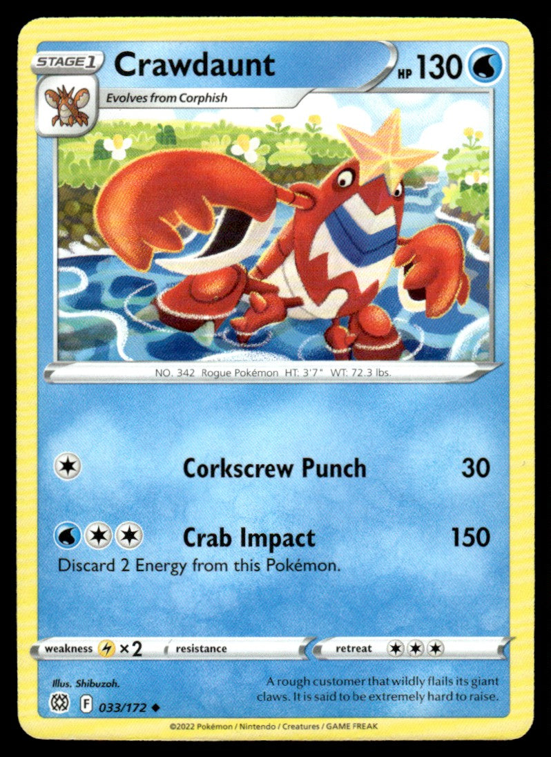 Crawdaunt 033/172 Uncomon - Brilliant Stars - Sword & Shield