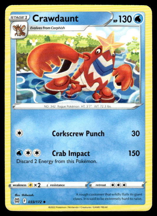 Crawdaunt 033/172 Uncomon - Brilliant Stars - Sword & Shield