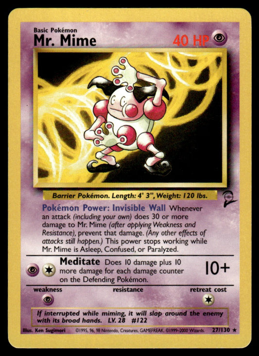 LP Mr. Mime 27 No Holo - Base Set 2