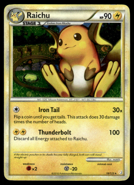 NM - Raichu 10 - Holo - HeartGold & SoulSilver