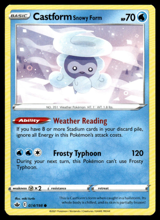 Castform Snowy Form 034/198 Comun - Chilling Reign - Sword & Shield