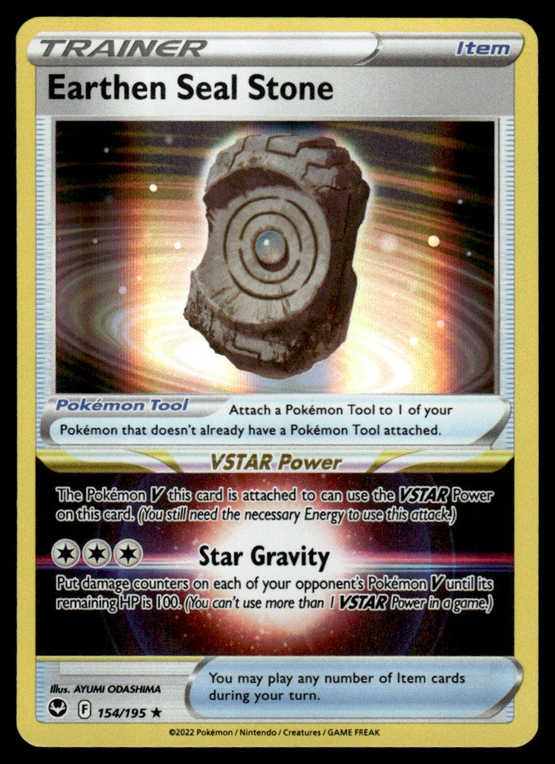 Earthen Seal Stone 154/195 Holo - Silver Tempest - Sword & Shield
