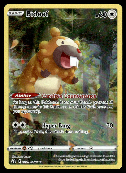 Bidoof GG29/GG70 - Crown Zenith - Galarian Gallery - Sword & Shield