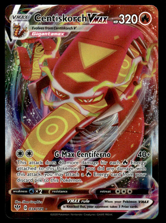Centiskorch VMAX 034/189 - Darkness Ablaze - Sword & Shield