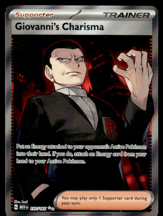 Giovanni's Charisma 197/165 - Scarlet & Violet - 151 - Scarlet & Violet