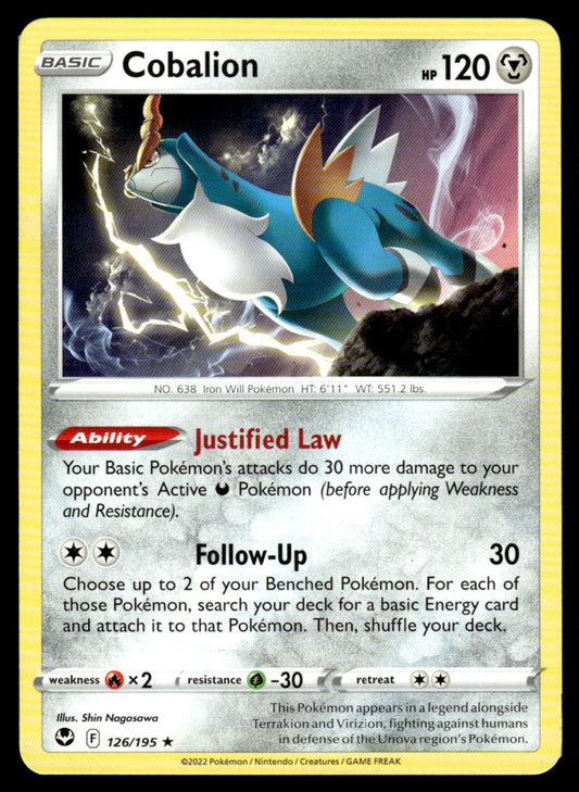 Cobalion 126/195 Rare - Silver Tempest - Sword & Shield