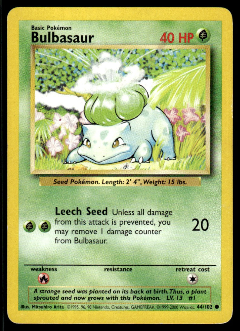 LP Bulbasaur 44 No Holo - Base Set