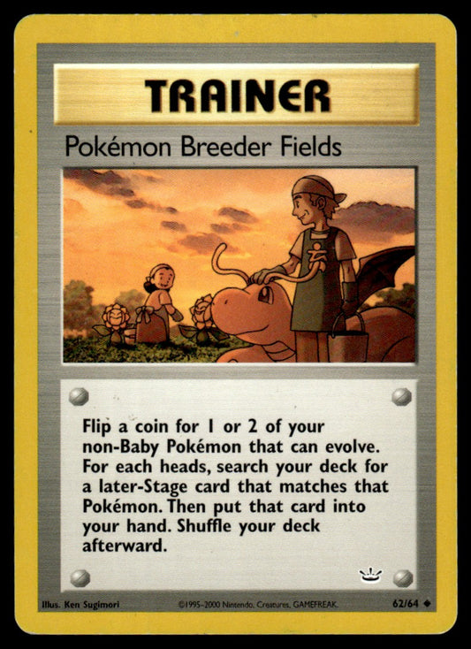 LP Pokemon Breeder Fields 62 No Holo - Neo Revelation