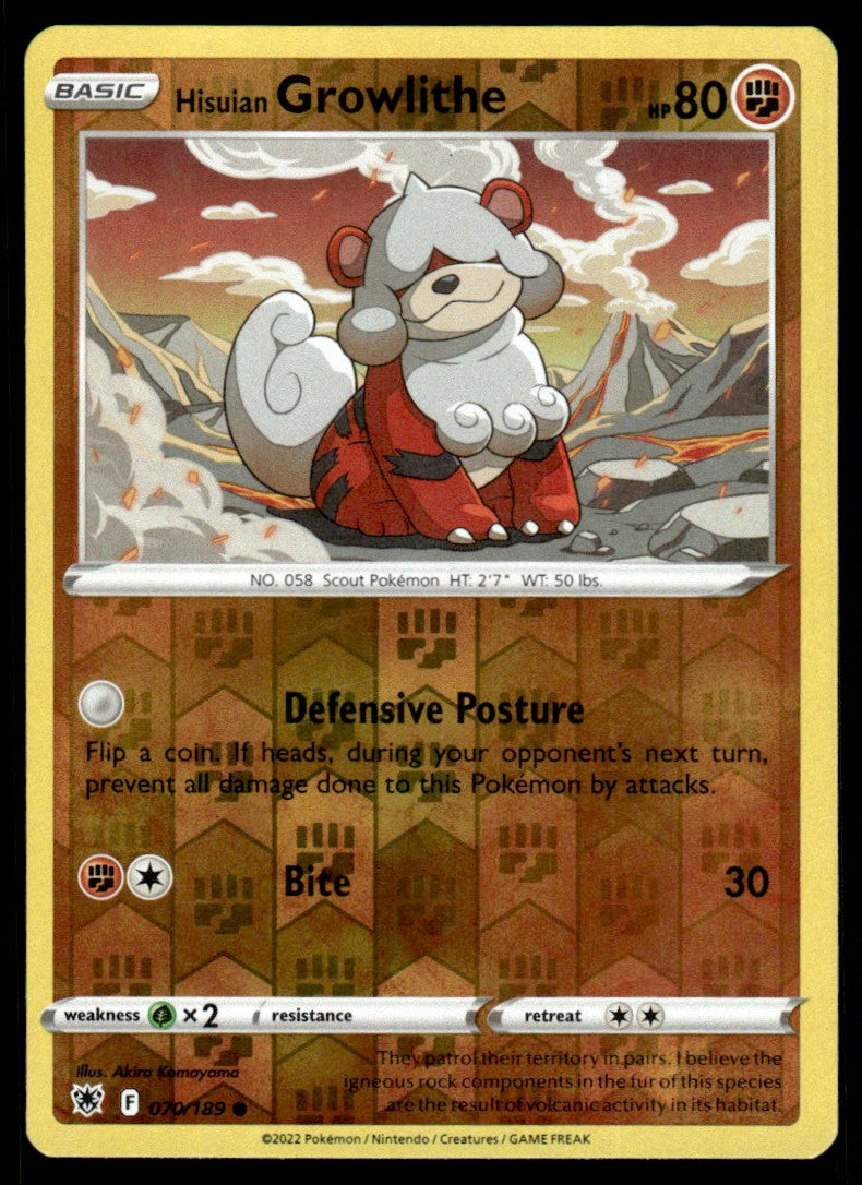 Hisuian Growlithe 070/189 Reverse - Astral Radiance - Sword & Shield