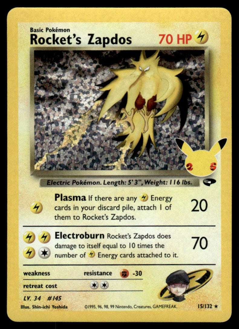 Rocket’s Zapdos 015/025 - Celebrations Classic Collection - Sword & Shield