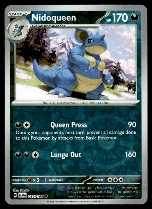 Nidoqueen 031/165 Reverse - Scarlet & Violet - 151 - Scarlet & Violet