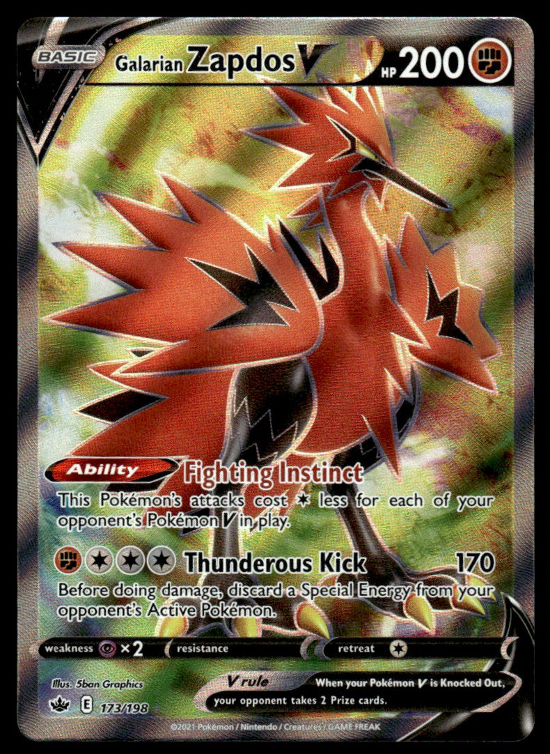 Galarian Zapdos V 173/198 - Chilling Reign - Sword & Shield
