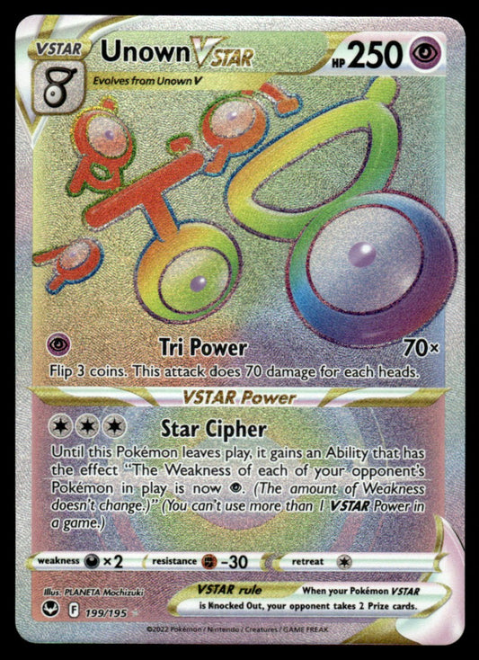 Unown VSTAR 199/195 - Silver Tempest - Sword & Shield
