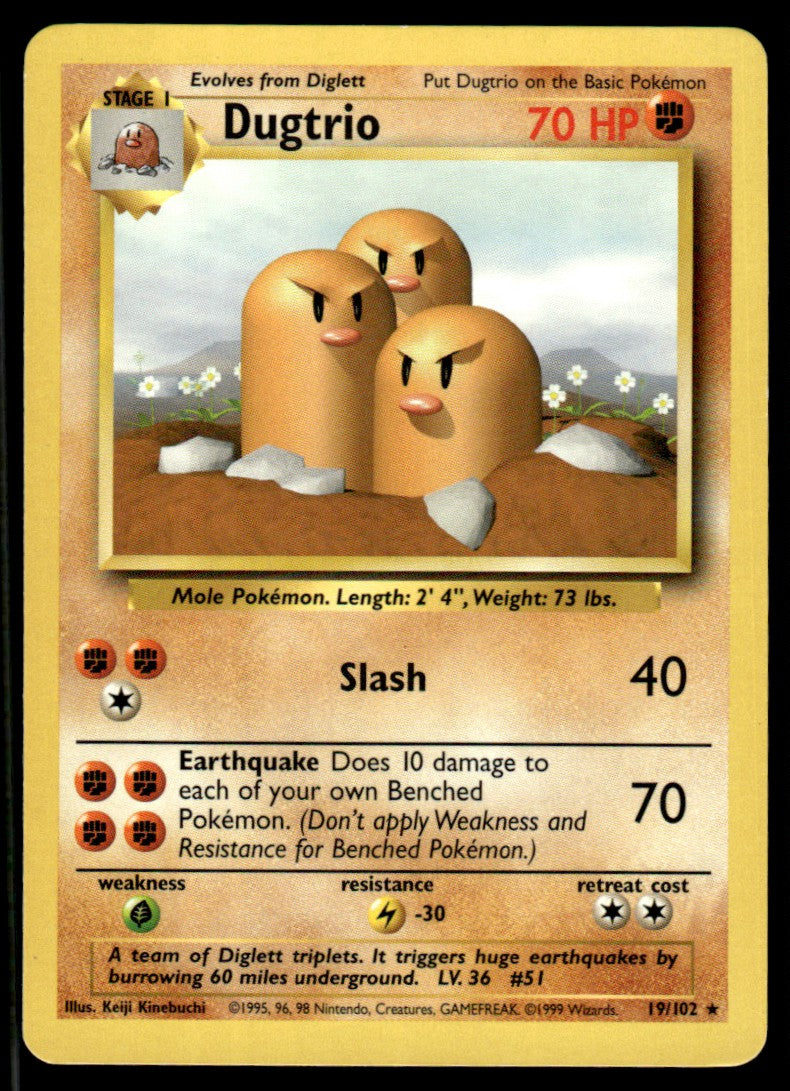 LP Dugtrio 19 No Holo - Base Set