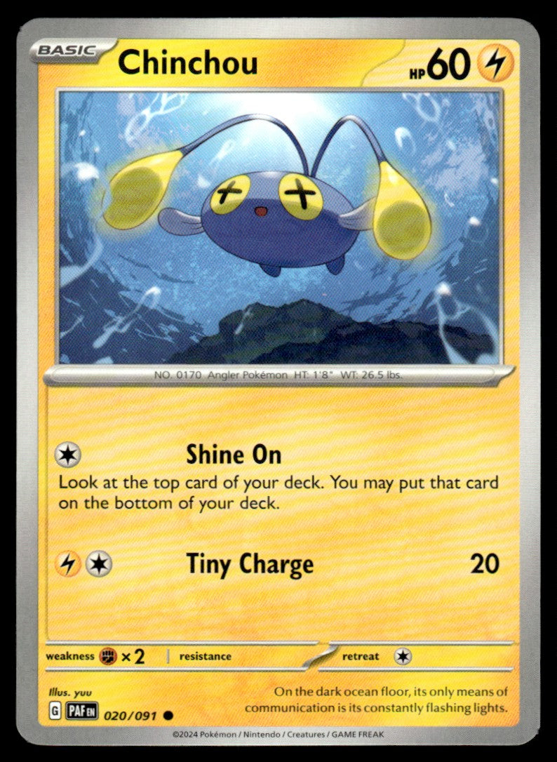 Chinchou 020/091 Comun - Paldean Fates - Scarlet & Violet