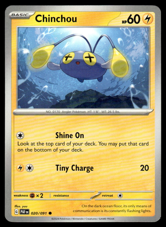 Chinchou 020/091 Comun - Paldean Fates - Scarlet & Violet