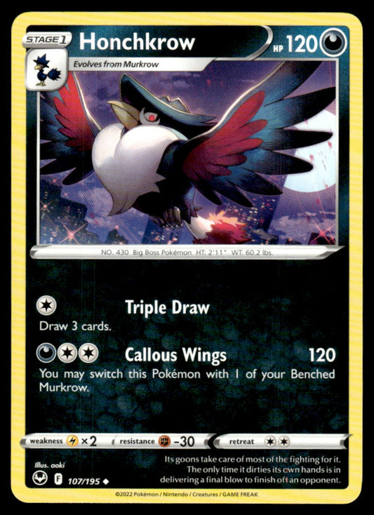 Honchkrow 107/195 Uncomon - Silver Tempest - Sword & Shield