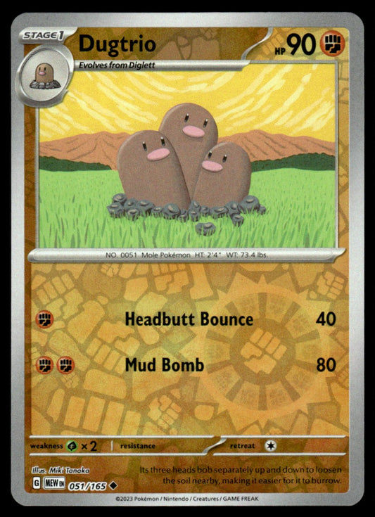 Dugtrio 051/165 Reverse - Scarlet & Violet - 151 - Scarlet & Violet