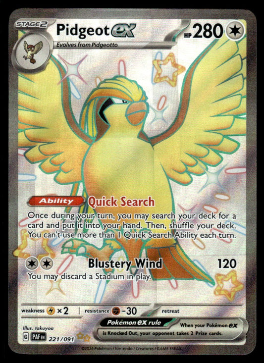 Pidgeot ex 221/091 - Paldean Fates - Scarlet & Violet