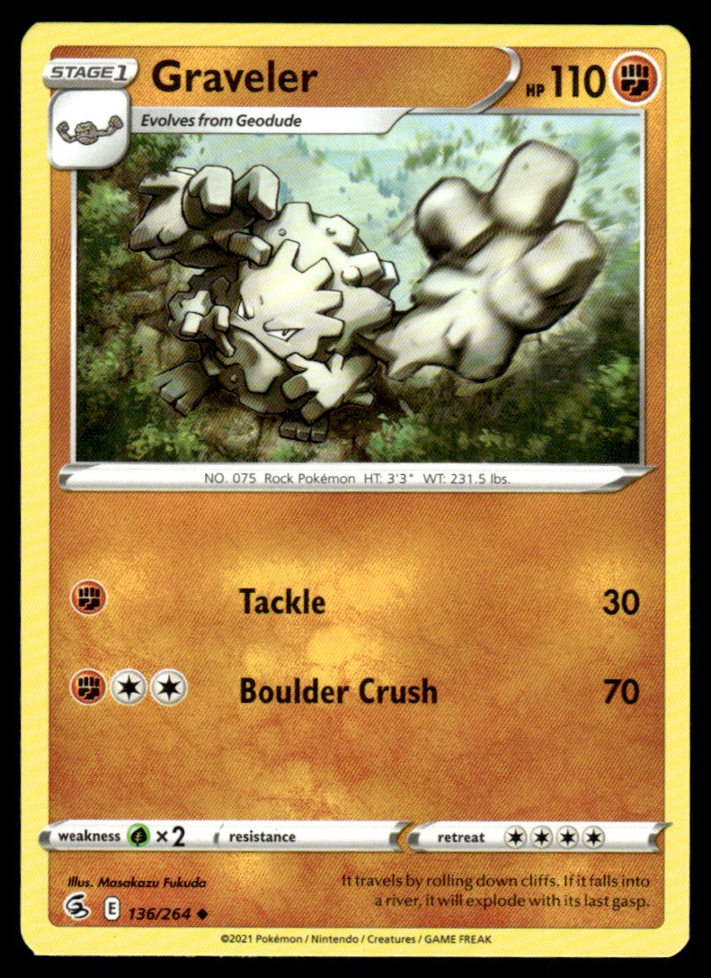 Graveler 136/264 Uncomon - Fusion Strike - Sword & Shield