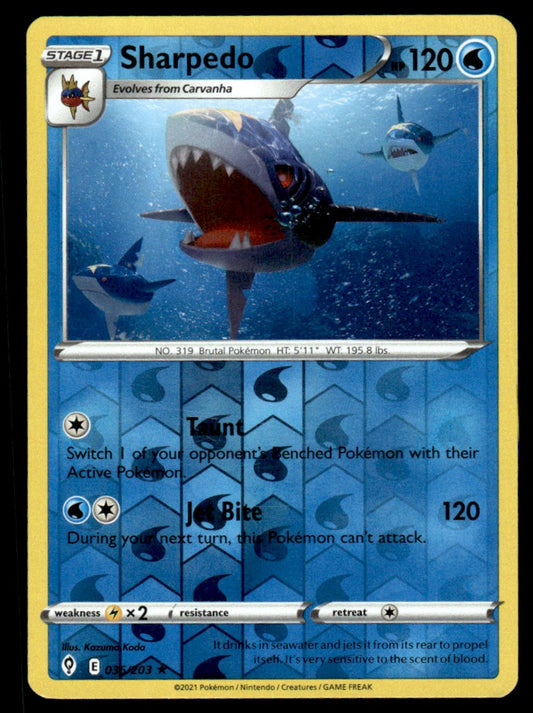 Sharpedo 036/203 Reverse - Evolving Skies - Sword & Shield
