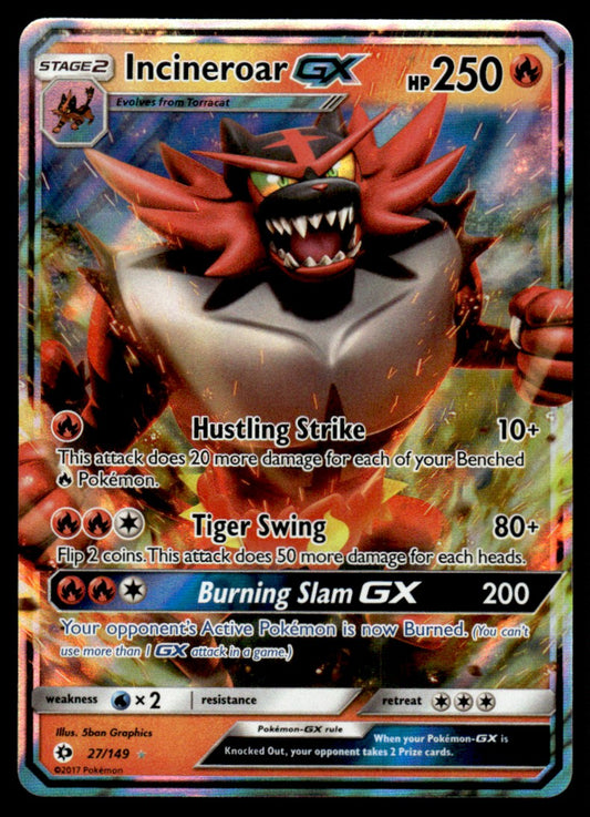 NM Incineroar-GX 27 - Sun & Moon Base Set