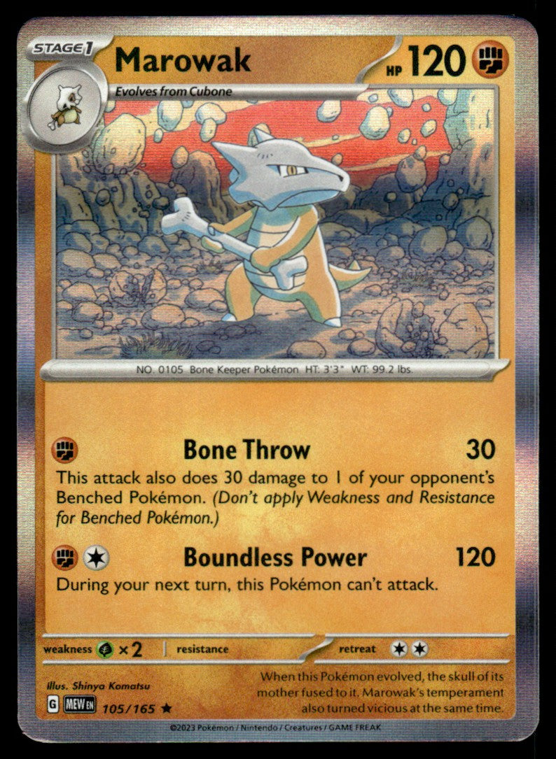 Marowak 105/165 Holo - Scarlet & Violet - 151 - Scarlet & Violet