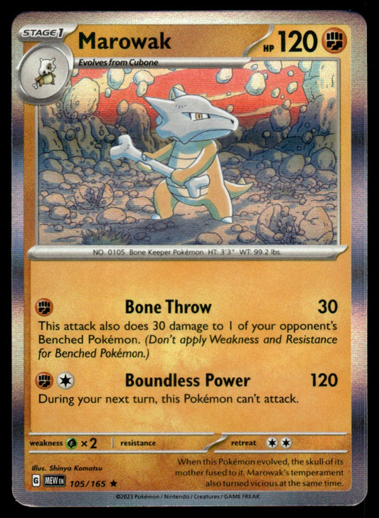 Marowak 105/165 Holo - Scarlet & Violet - 151 - Scarlet & Violet