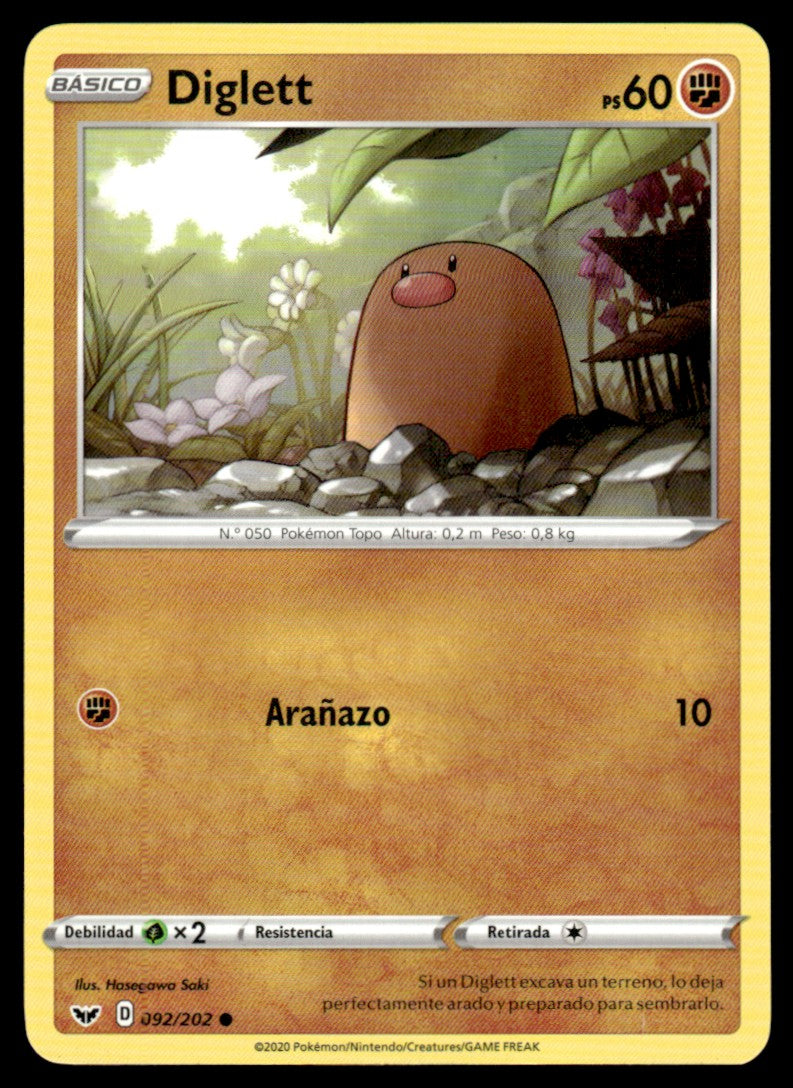 Diglett Mega Set Diglett 092/202 Comun - Sword & Shield Base Set - Sword & Shield – Poke MZT