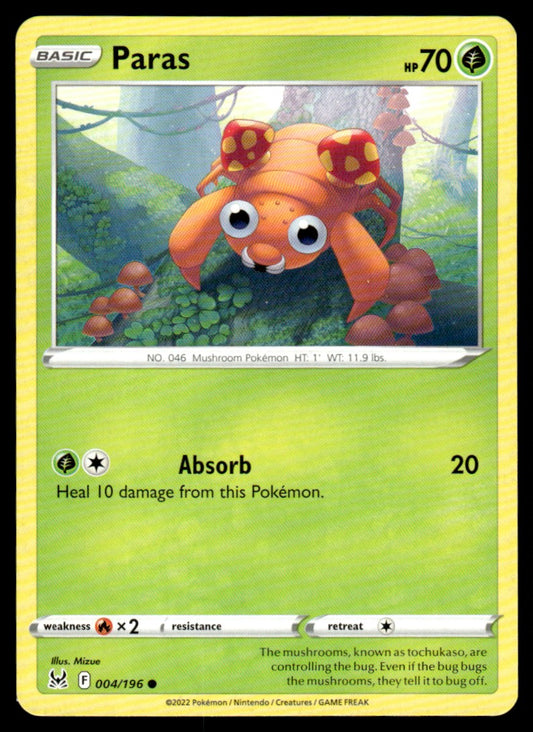 Paras 004/196 Comun - Lost Origin - Sword & Shield
