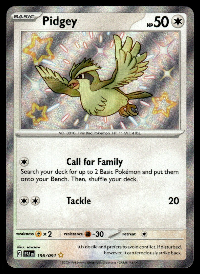 Pidgey 196/091 - Paldean Fates - Scarlet & Violet