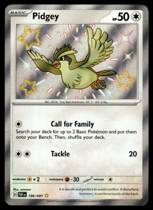Pidgey 196/091 - Paldean Fates - Scarlet & Violet