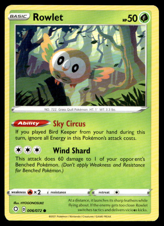 Rowlet 006/072 Comun - Shining Fates - Sword & Shield