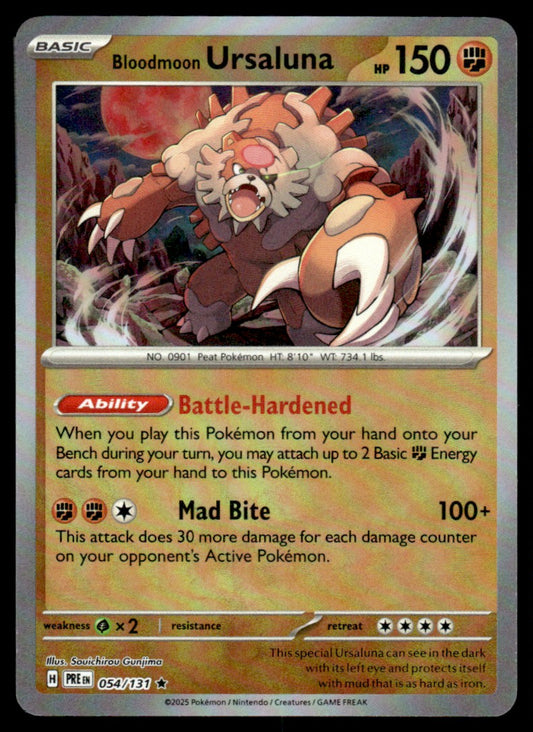 Bloodmoon Ursaluna (Master Ball Patern) 054/131 - Prismatic Evolutions - Scarlet & Violet