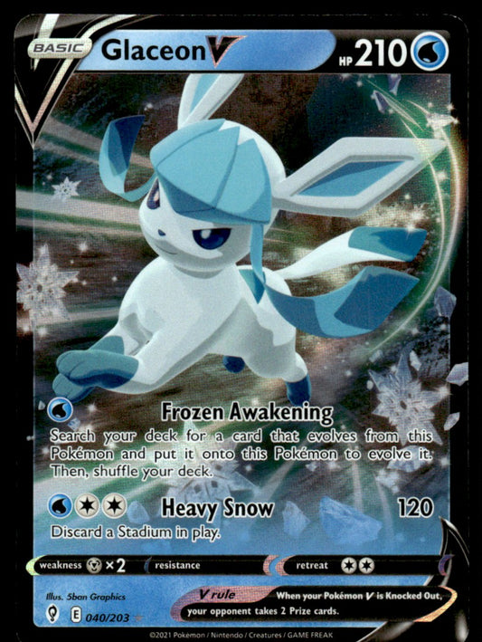 Glaceon V 040/203 - Evolving Skies - Sword & Shield