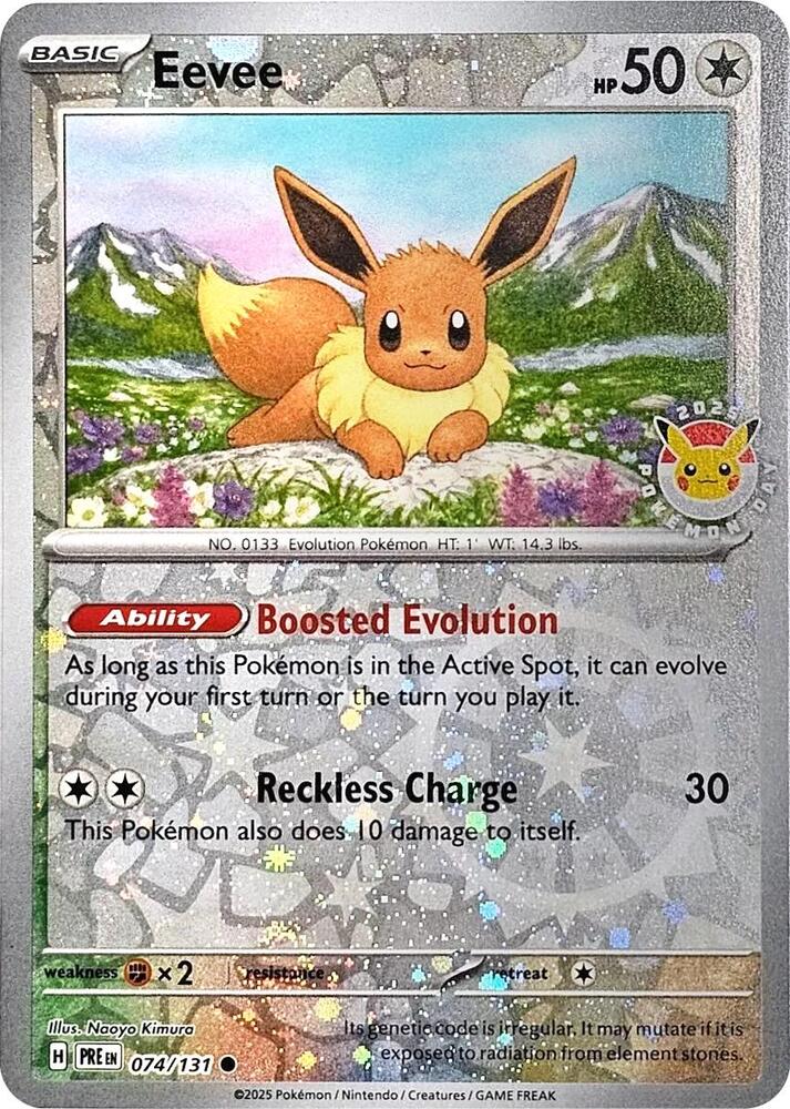 Eevee - 074/131 (Pokemon Day 2025) 174/131 - Prismatic Evolutions - Scarlet & Violet