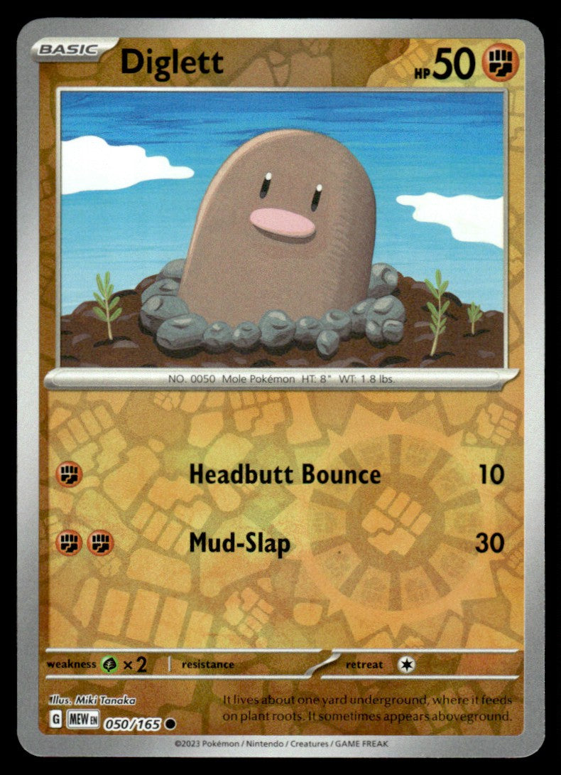 Diglett 050/165 Reverse - Scarlet & Violet - 151 - Scarlet & Violet