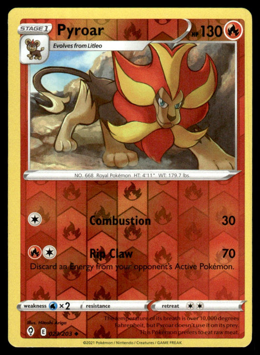 Pyroar 023/203 Reverse - Evolving Skies - Sword & Shield