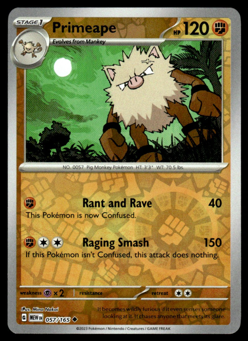 Primeape 057/165 Reverse - Scarlet & Violet - 151 - Scarlet & Violet