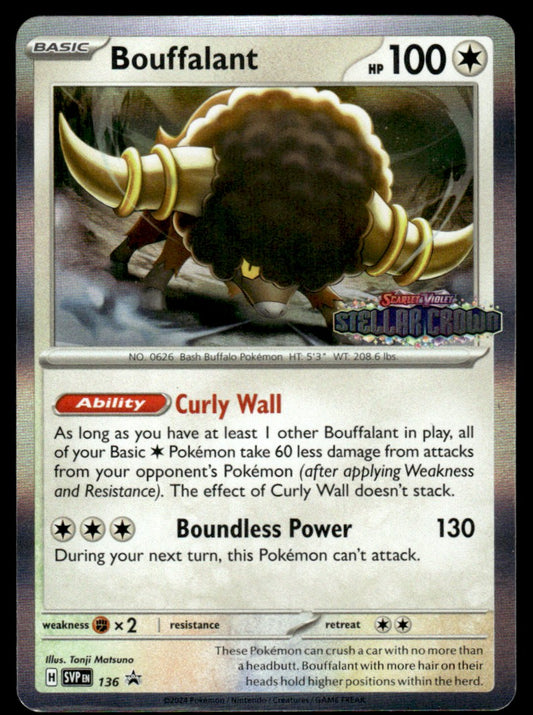 Bouffalant (Pre Release) 136/PRSV - Scarlet & Violet Promos - Scarlet & Violet