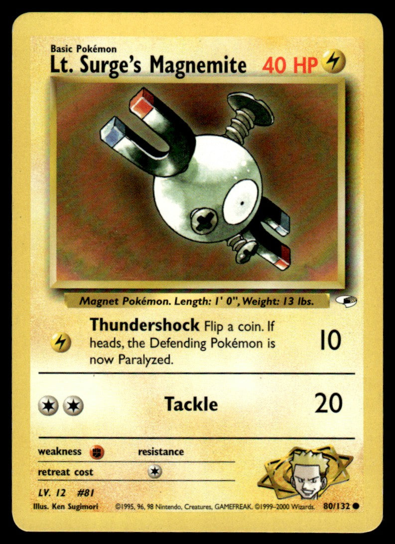LP Lt. Surge’s Magnemite 80 No Holo - Gym Heroes