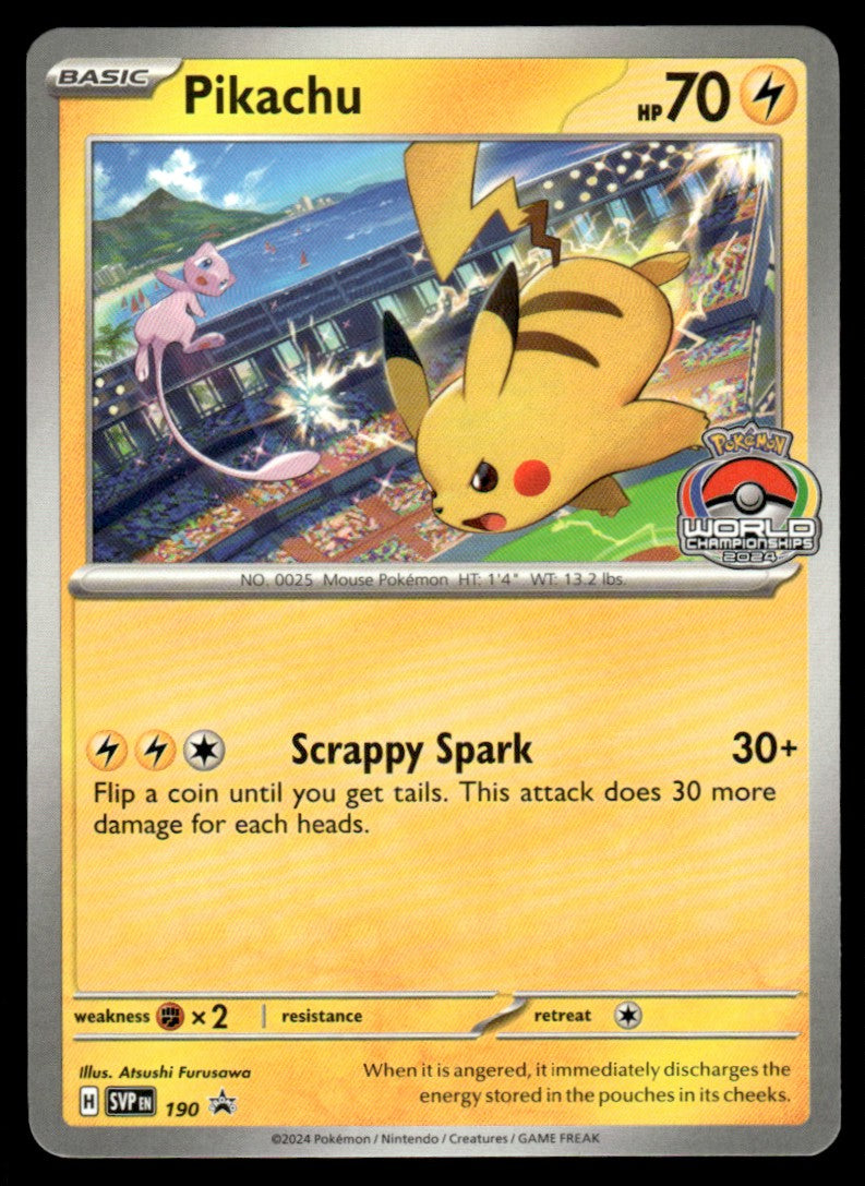 Pikachu (World Championship 2024) 190/PRSV - Scarlet & Violet Promos - Scarlet & Violet